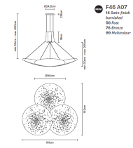 Fabbian LENS F46 wisząca potrójna - 10