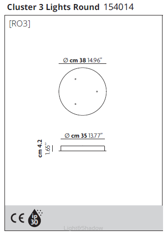 Lodes rozeta montażowa na 3 źródła światła R04L03 2000 
