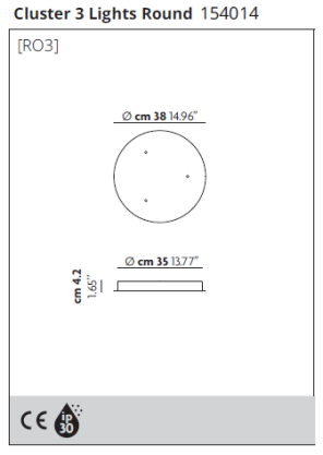 Lodes rozeta montażowa na 3 źródła światła R04L03 2000 