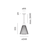 Wever&Ducre WIRO 1.0 CONE 2,6m wisząca - 2