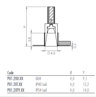 Oty Light POP P01 Ø 4,0 recessed IP40/54 - 3